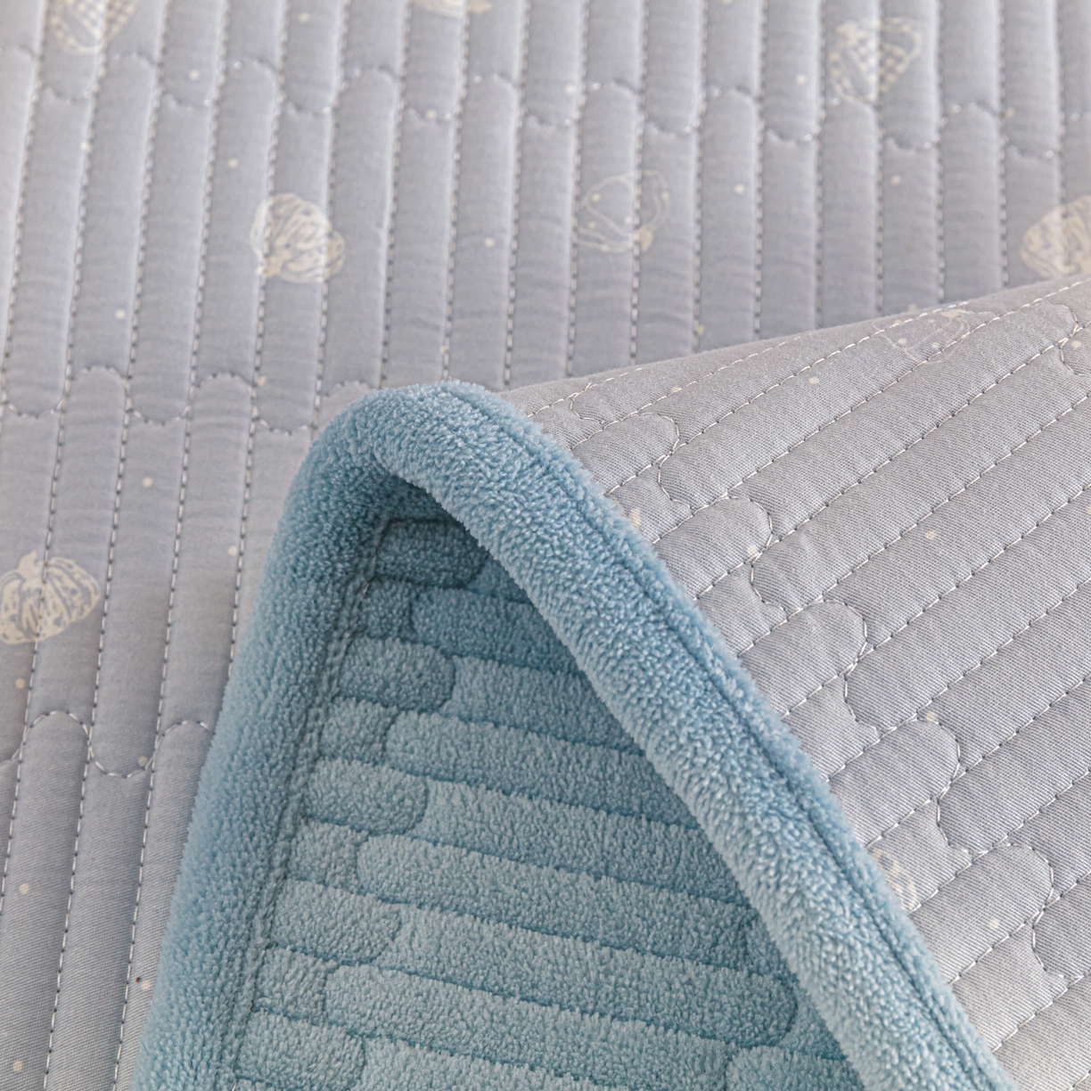 91家纺网 家纺一手货源 找家纺 恒尚居 2026新款纯棉牛奶绒双拼床垫双面两用床褥垫夹棉床盖床褥垫-冬款四季通用-系列二 南瓜点点【A纯棉-B牛奶绒】