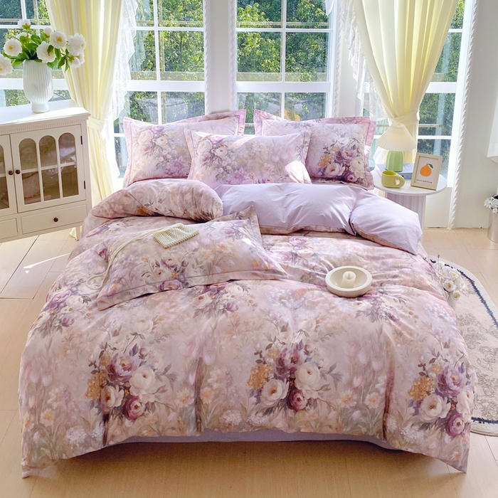 91家纺网 家纺一手货源 找家纺 星期三家纺 2026款1月新款铂金全棉13372四件套 花醒梦回