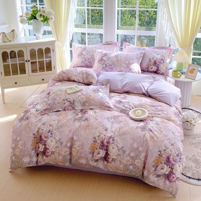 91家纺网 家纺一手货源 找家纺 星期三家纺 2026款1月新款铂金全棉13372四件套 花醒梦回