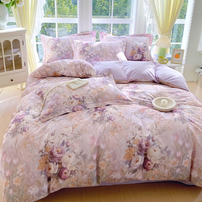 91家纺网 家纺一手货源 找家纺 星期三家纺 2026款1月新款铂金全棉13372四件套 花醒梦回