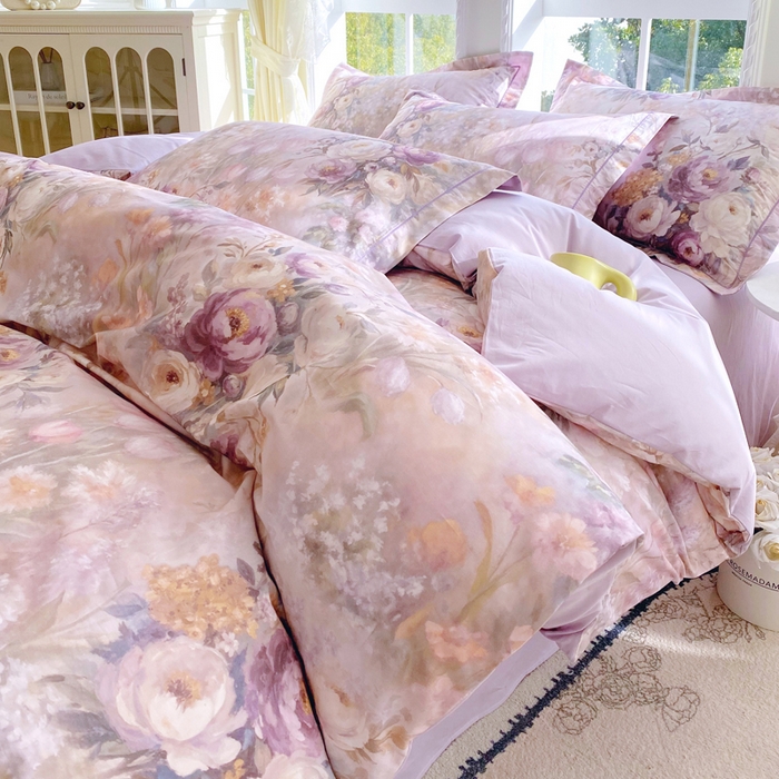 91家纺网 家纺一手货源 找家纺 星期三家纺 2026款1月新款铂金全棉13372四件套 花醒梦回