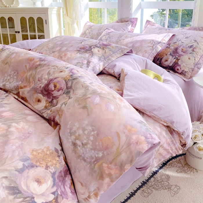 91家纺网 家纺一手货源 找家纺 星期三家纺 2026款1月新款铂金全棉13372四件套 花醒梦回