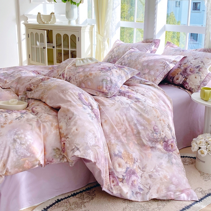 91家纺网 家纺一手货源 找家纺 星期三家纺 2026款1月新款铂金全棉13372四件套 花醒梦回