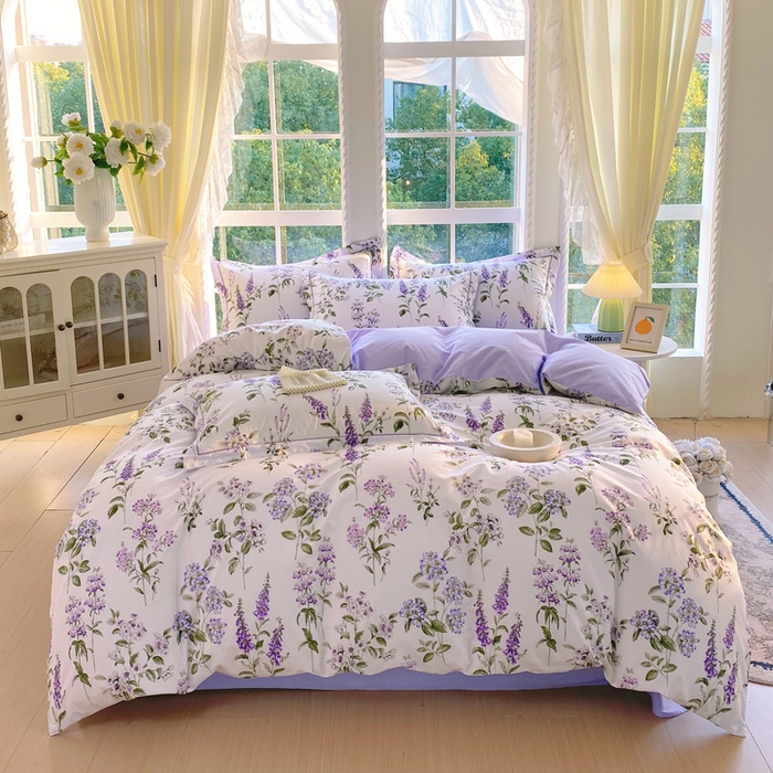 91家纺网 家纺一手货源 找家纺 星期三家纺 2026款1月新款铂金全棉13372四件套 漫花