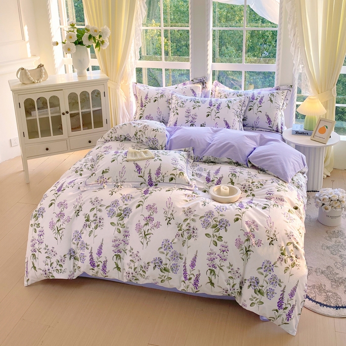 91家纺网 家纺一手货源 找家纺 星期三家纺 2026款1月新款铂金全棉13372四件套 漫花