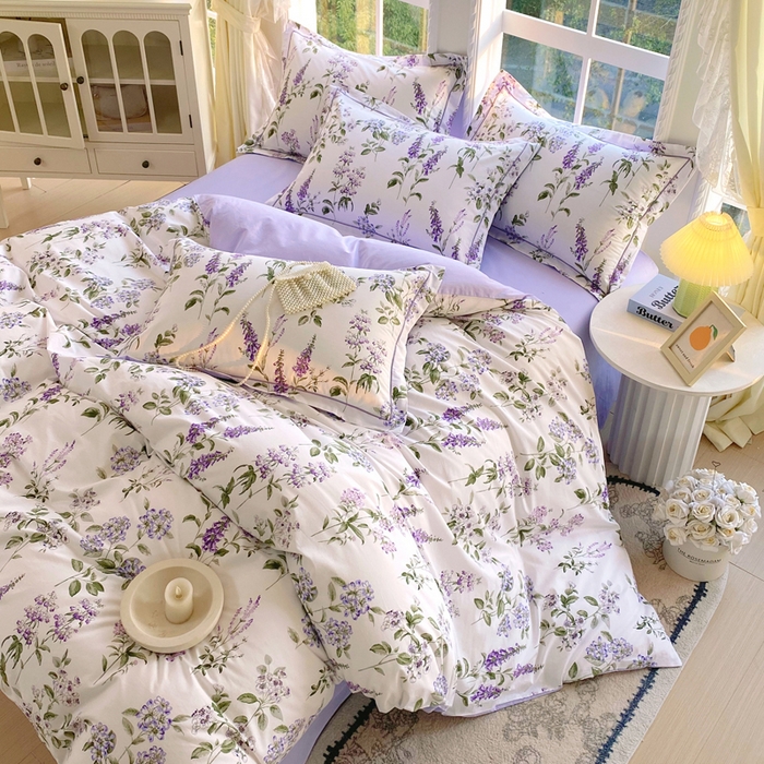 91家纺网 家纺一手货源 找家纺 星期三家纺 2026款1月新款铂金全棉13372四件套 漫花