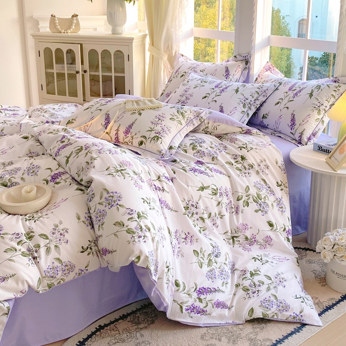 91家纺网 家纺一手货源 找家纺 星期三家纺 2026款1月新款铂金全棉13372四件套 漫花