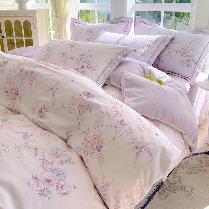 91家纺网 家纺一手货源 找家纺 星期三家纺 2026款1月新款铂金全棉13372四件套 墨潮