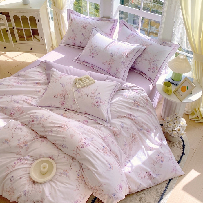 91家纺网 家纺一手货源 找家纺 星期三家纺 2026款1月新款铂金全棉13372四件套 墨潮