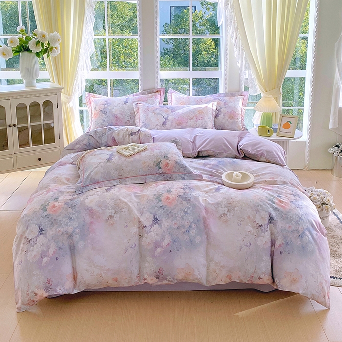 91家纺网 家纺一手货源 找家纺 星期三家纺 2026款1月新款铂金全棉13372四件套 清溪之森