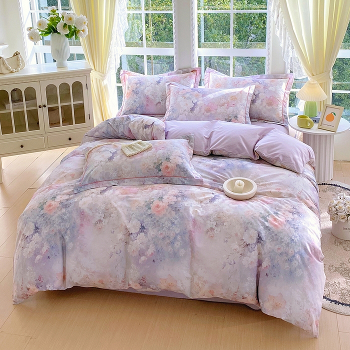 91家纺网 家纺一手货源 找家纺 星期三家纺 2026款1月新款铂金全棉13372四件套 清溪之森