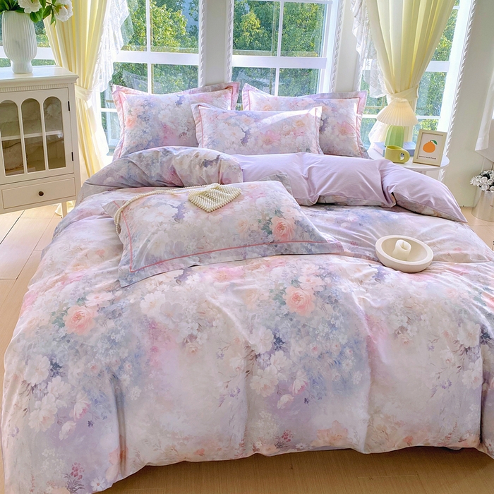 91家纺网 家纺一手货源 找家纺 星期三家纺 2026款1月新款铂金全棉13372四件套 清溪之森