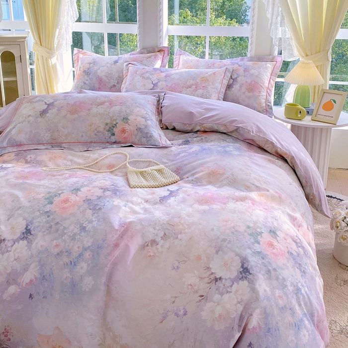 91家纺网 家纺一手货源 找家纺 星期三家纺 2026款1月新款铂金全棉13372四件套 清溪之森