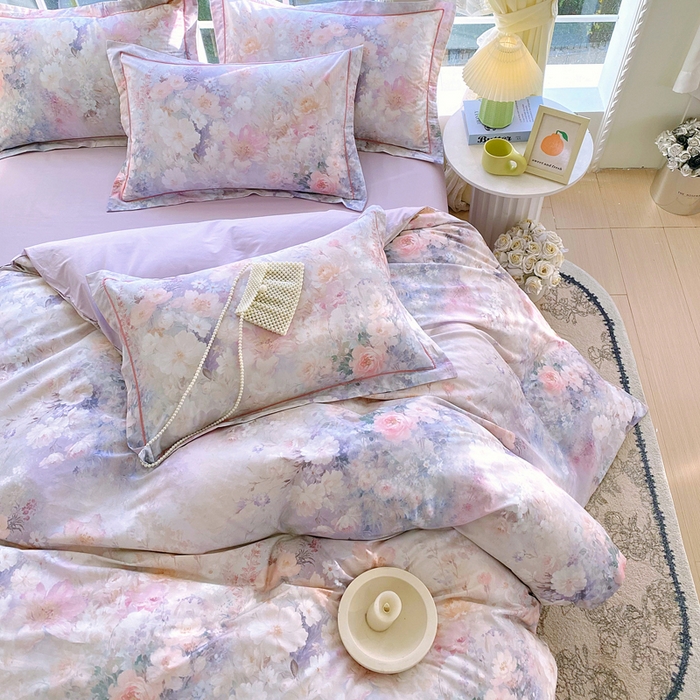 91家纺网 家纺一手货源 找家纺 星期三家纺 2026款1月新款铂金全棉13372四件套 清溪之森