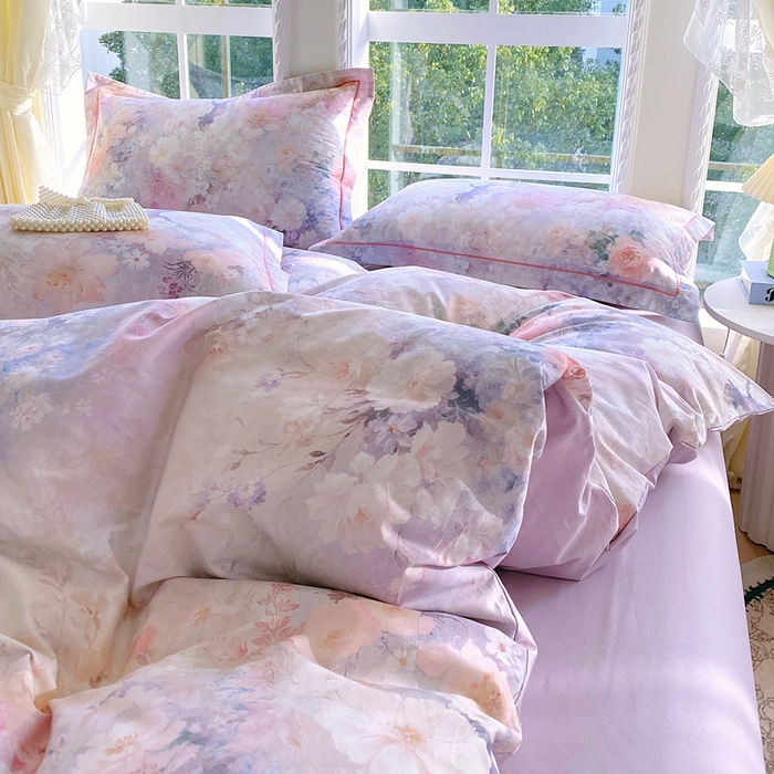 91家纺网 家纺一手货源 找家纺 星期三家纺 2026款1月新款铂金全棉13372四件套 清溪之森