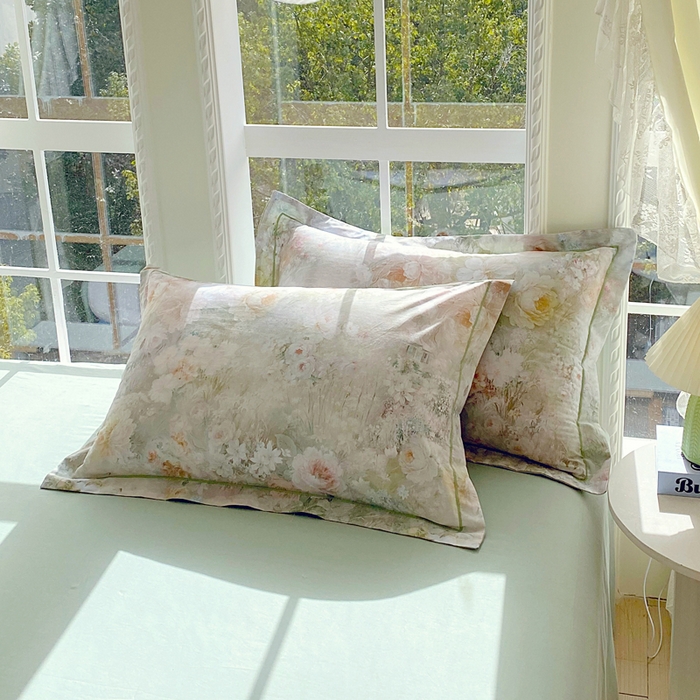 91家纺网 家纺一手货源 找家纺 星期三家纺 2026款1月新款铂金全棉13372四件套 拾翠江南-绿