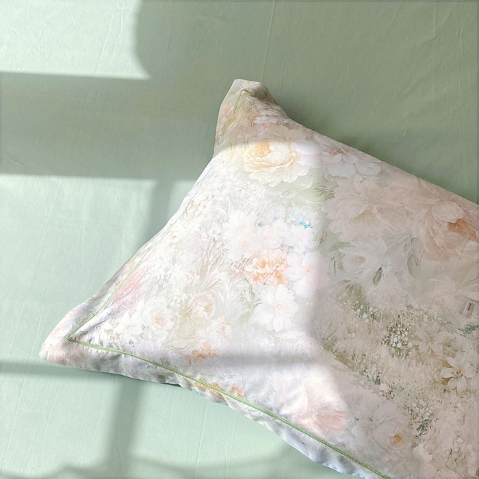 91家纺网 家纺一手货源 找家纺 星期三家纺 2026款1月新款铂金全棉13372四件套 拾翠江南-绿