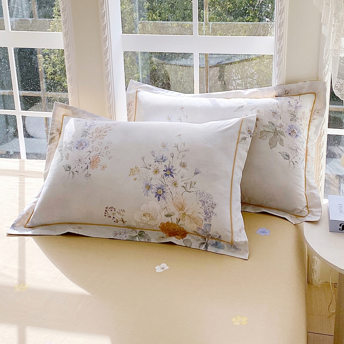 91家纺网 家纺一手货源 找家纺 星期三家纺 2026款1月新款铂金全棉13372四件套 星野花语-兰