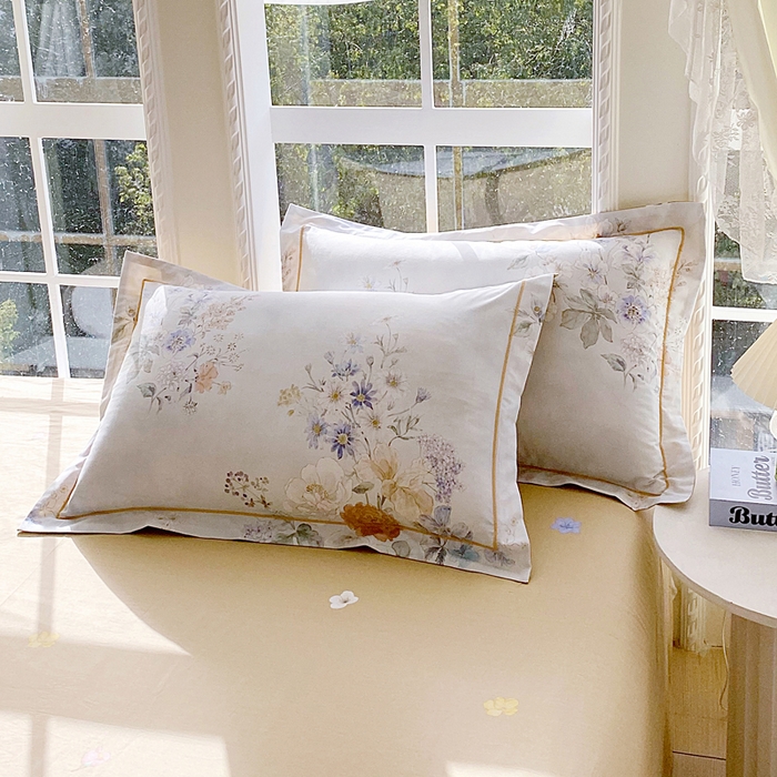 91家纺网 家纺一手货源 找家纺 星期三家纺 2026款1月新款铂金全棉13372四件套 星野花语-兰