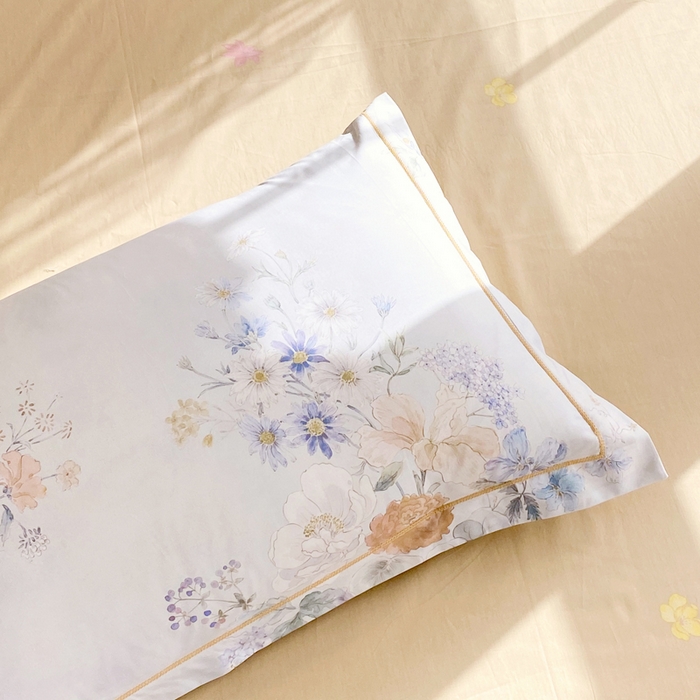 91家纺网 家纺一手货源 找家纺 星期三家纺 2026款1月新款铂金全棉13372四件套 星野花语-兰