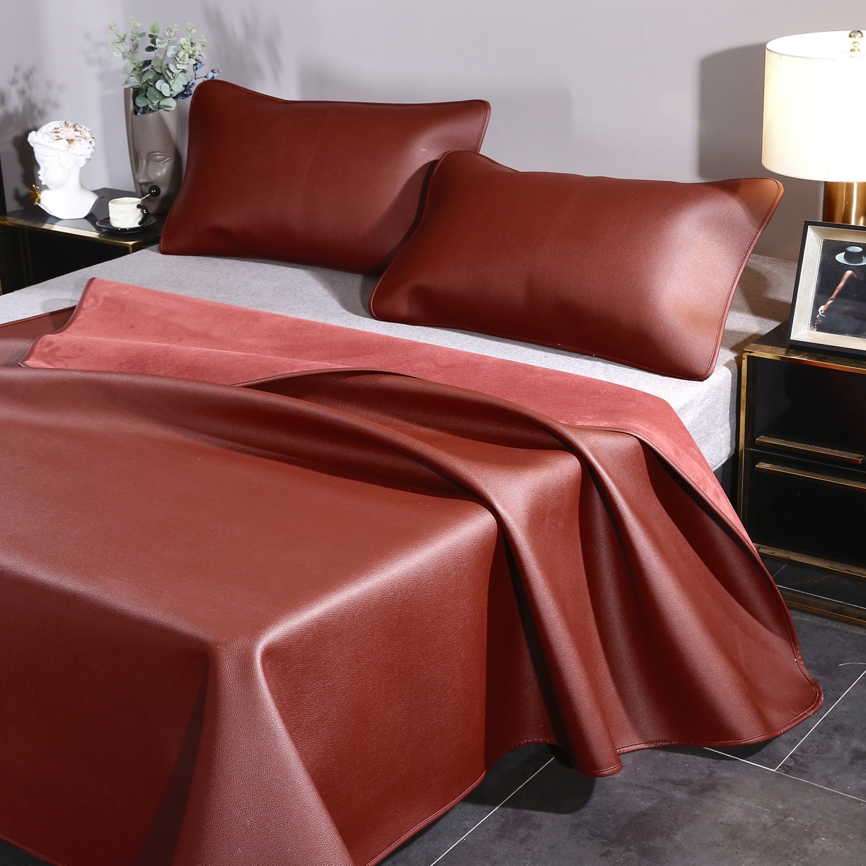 91家纺网 家纺一手货源 找家纺 （总）栩裕纺织 2026新款仿牛皮凉席软席