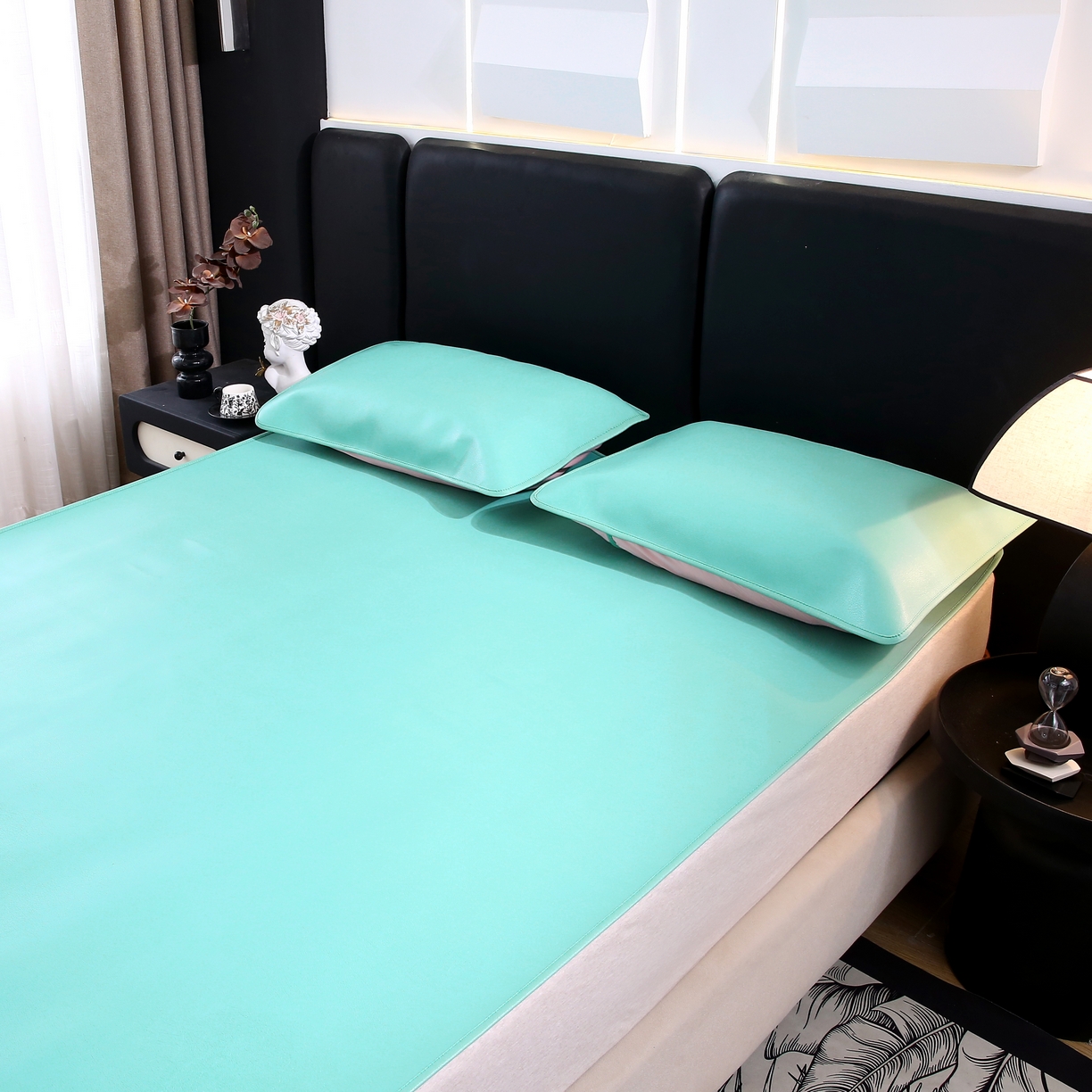 91家纺网 家纺一手货源 找家纺 （总）栩裕纺织 2026新款仿牛皮凉席软席