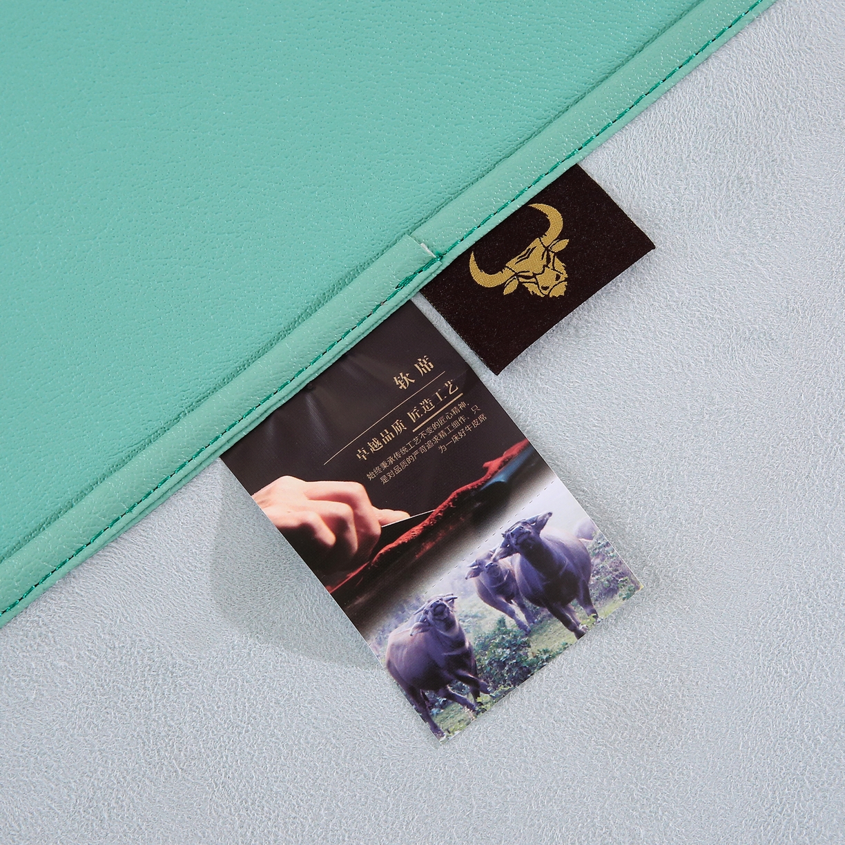 91家纺网 家纺一手货源 找家纺 栩裕纺织 2026新款仿牛皮凉席软席 浅绿色