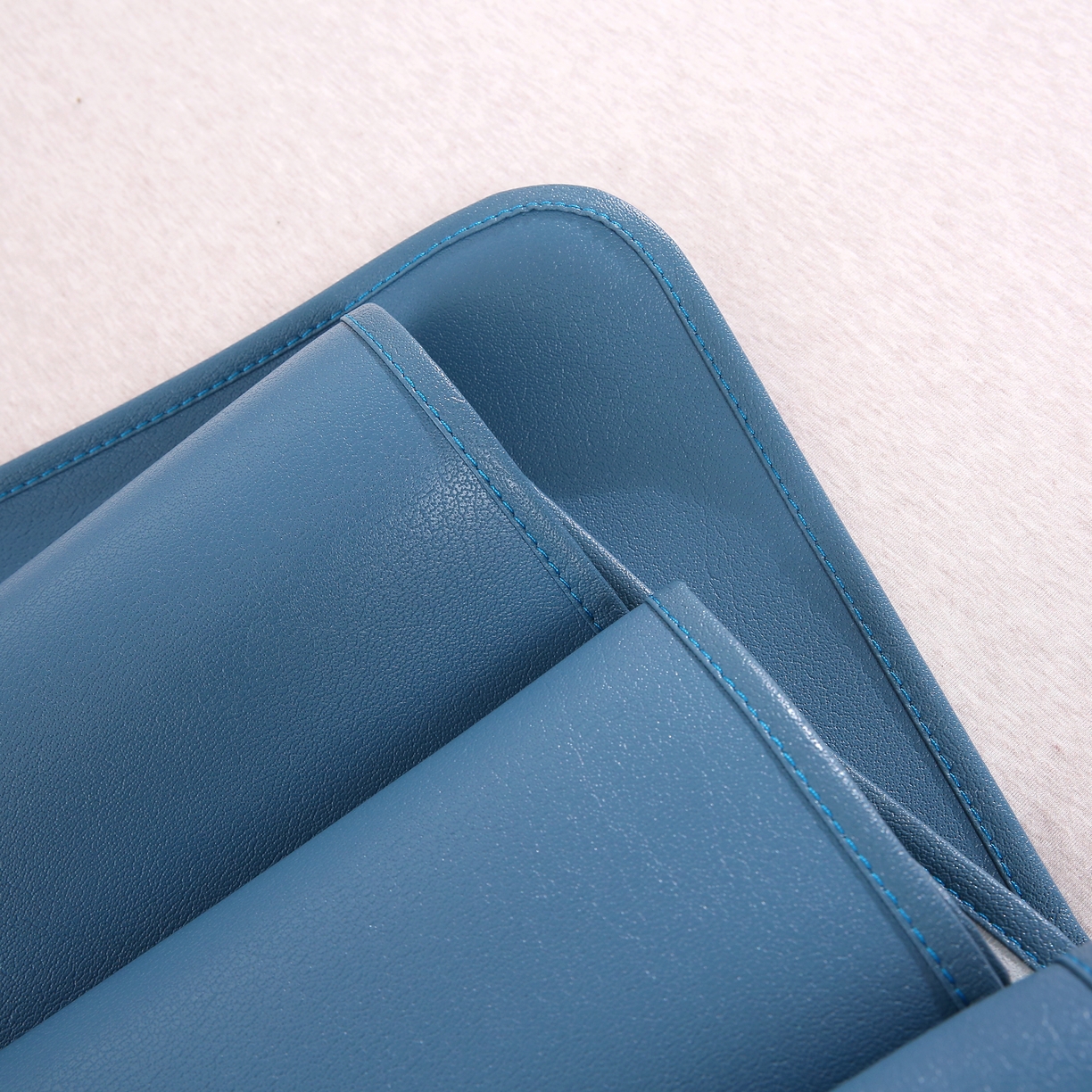 91家纺网 家纺一手货源 找家纺 栩裕纺织 2026新款仿牛皮凉席软席 天蓝色