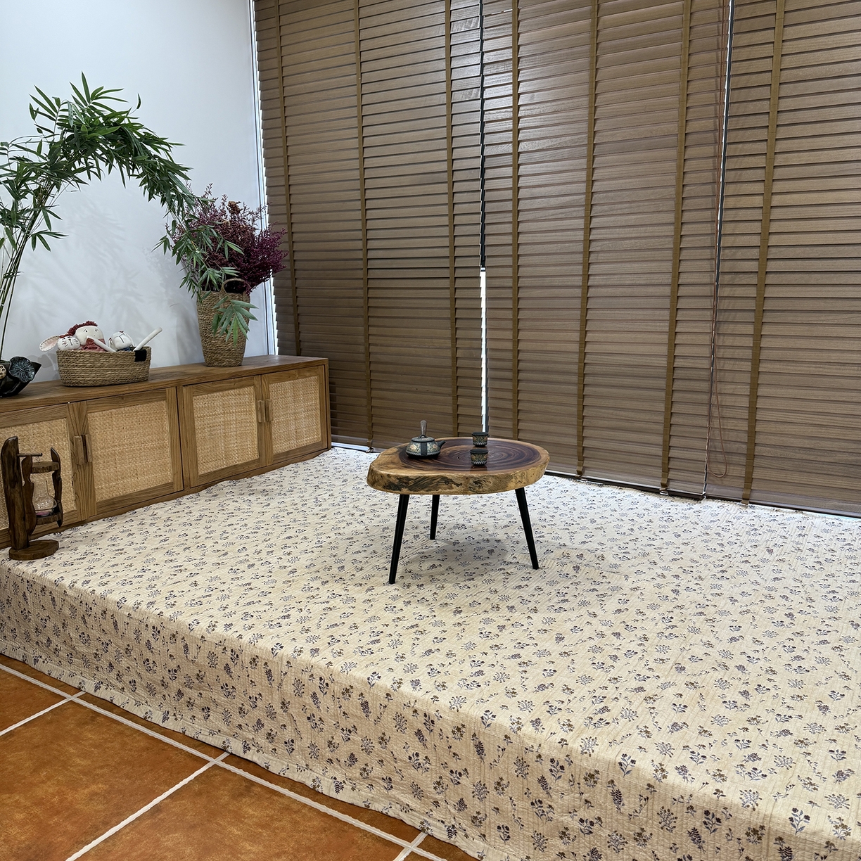 91家纺网 家纺一手货源 找家纺 床盖工厂店 2026新款全棉双层纱棉花单件炕盖 小满-咖