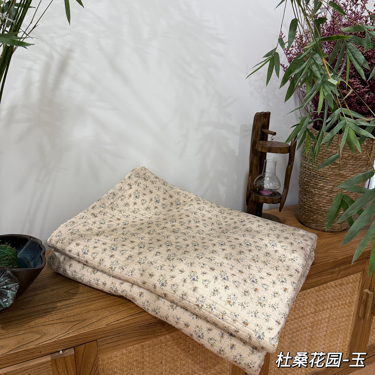 床盖工厂店 2026新款全棉双层纱棉花单件炕盖 杜桑花园-玉