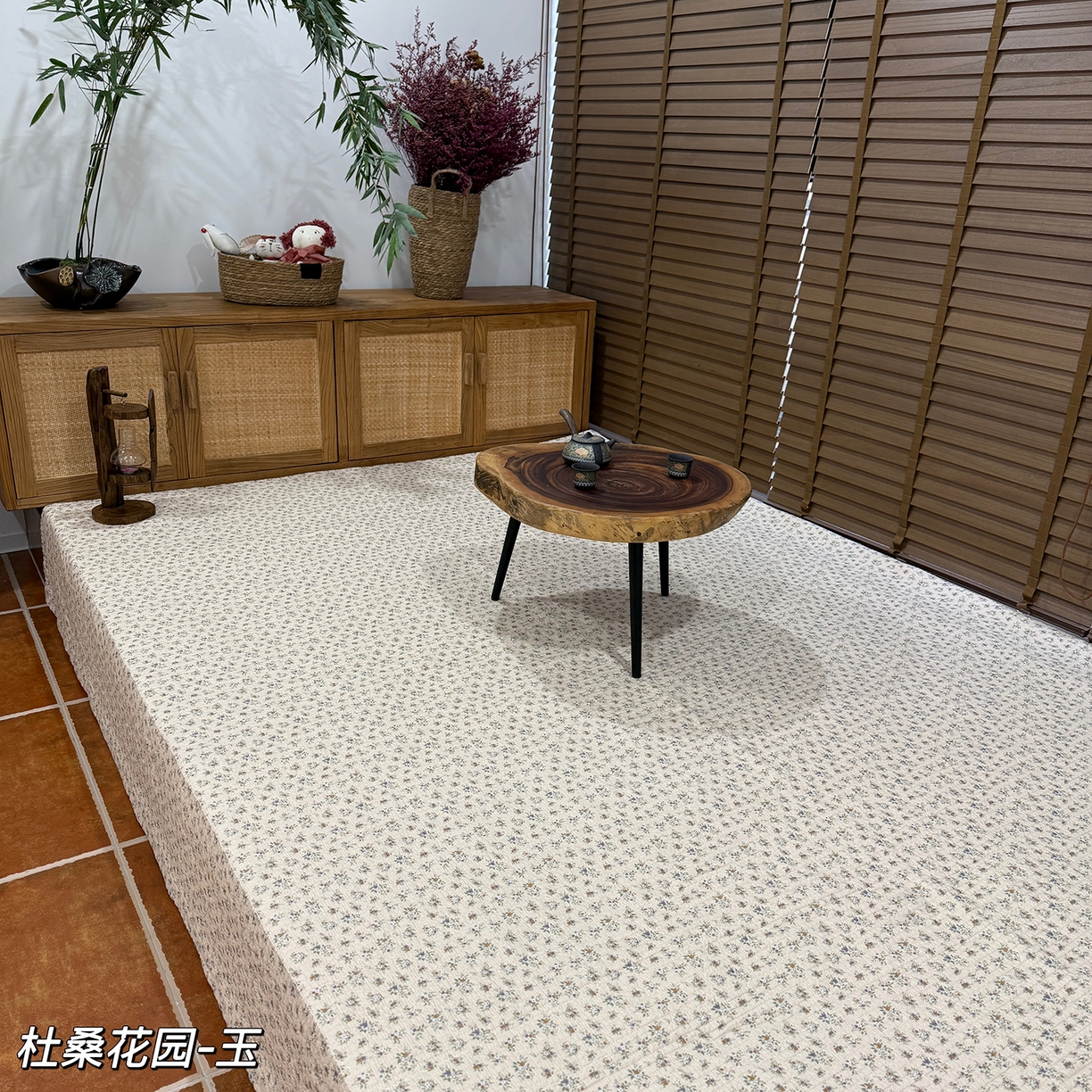 91家纺网 家纺一手货源 找家纺 床盖工厂店 2026新款全棉双层纱棉花单件炕盖 杜桑花园-玉