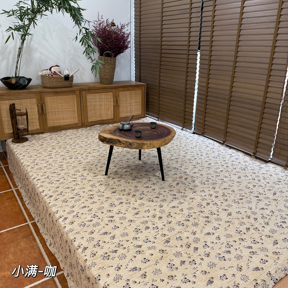 91家纺网 家纺一手货源 找家纺 床盖工厂店 2026新款全棉双层纱棉花单件炕盖 小满-咖