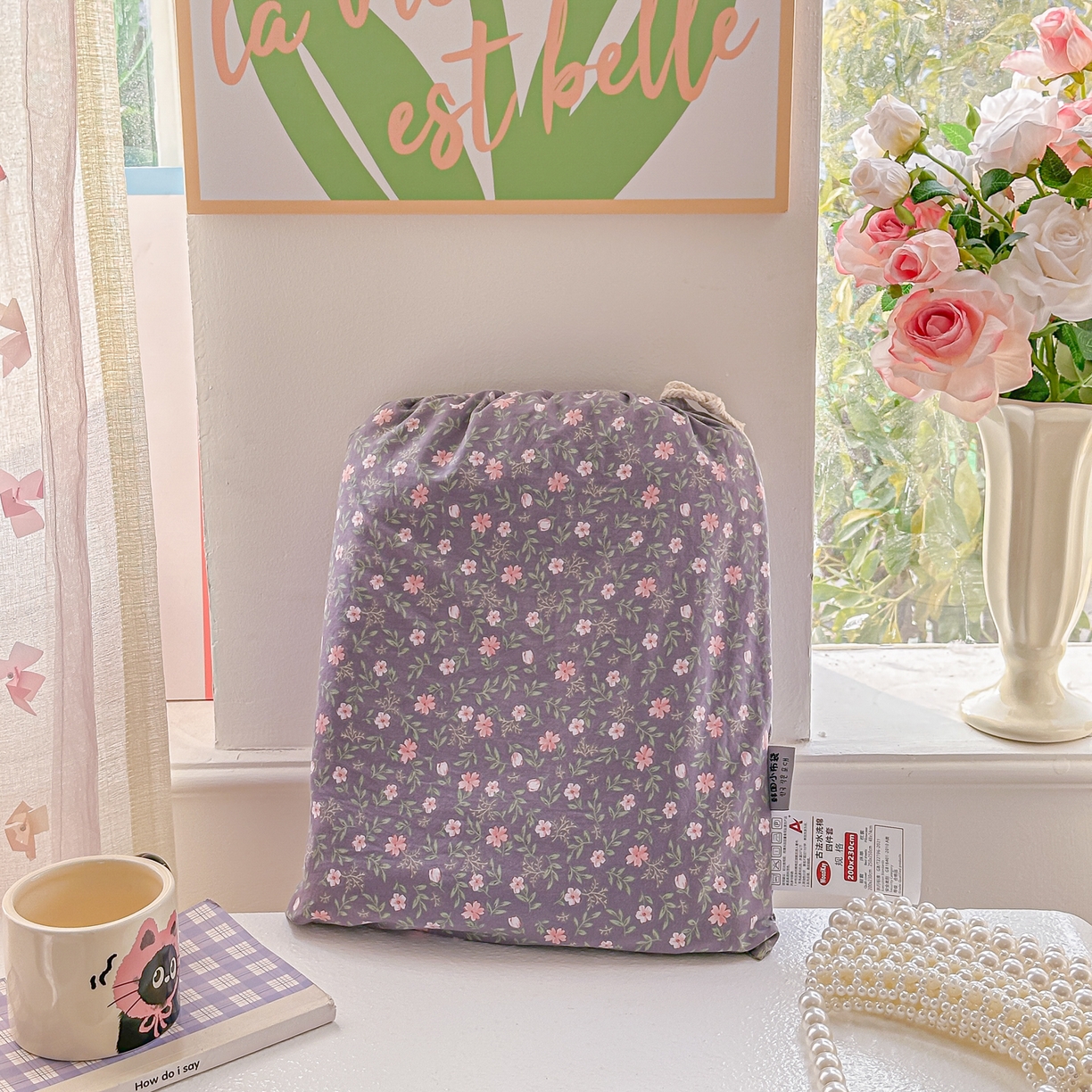 91家纺网 家纺一手货源 找家纺 斯卡诺家纺 2026新款春夏古法水洗仿棉云感纱四件套小布袋五件套 花絮