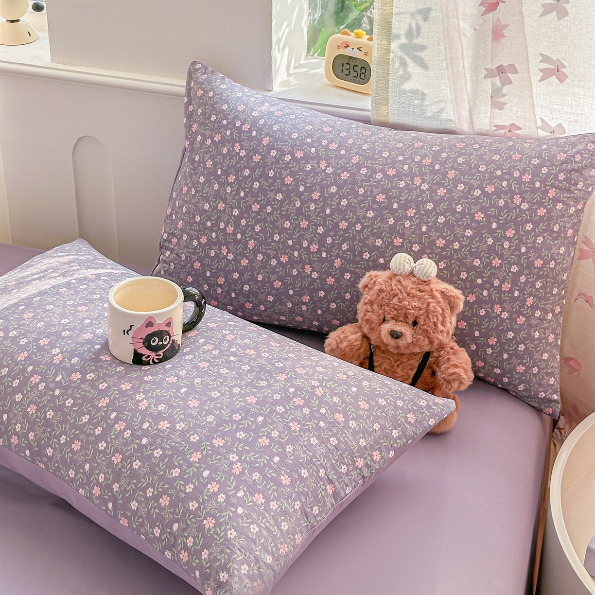 91家纺网 家纺一手货源 找家纺 斯卡诺家纺 2026新款春夏古法水洗仿棉云感纱四件套小布袋五件套 花絮