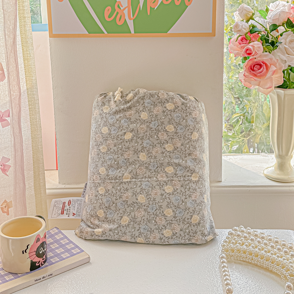 91家纺网 家纺一手货源 找家纺 斯卡诺家纺 2026新款春夏古法水洗仿棉云感纱四件套小布袋五件套 森屿