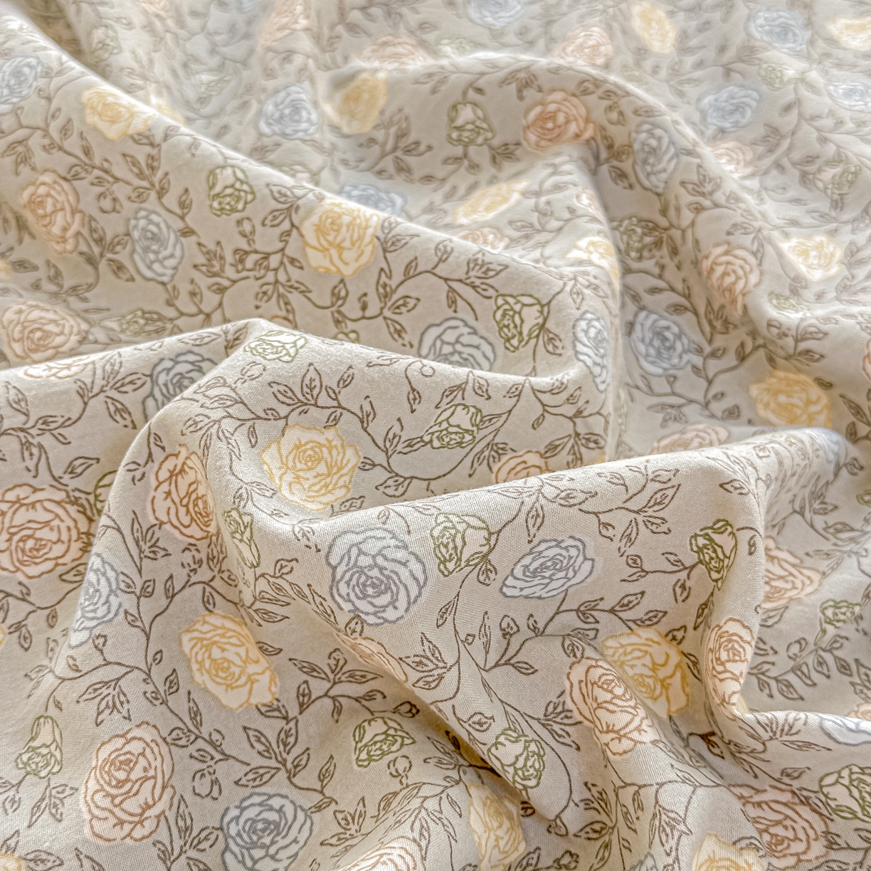 91家纺网 家纺一手货源 找家纺 斯卡诺家纺 2026新款春夏古法水洗仿棉云感纱四件套小布袋五件套 森屿