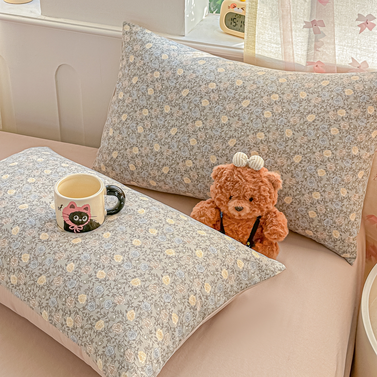 91家纺网 家纺一手货源 找家纺 斯卡诺家纺 2026新款春夏古法水洗仿棉云感纱四件套小布袋五件套 森屿