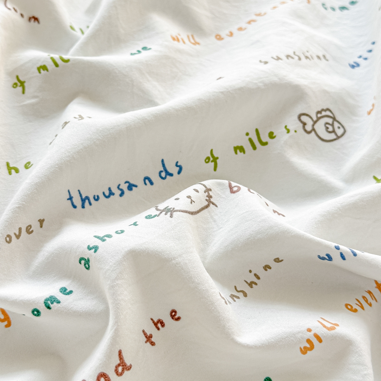 91家纺网 家纺一手货源 找家纺 斯卡诺家纺 2026新款春夏古法水洗仿棉云感纱四件套小布袋五件套 甜心喵