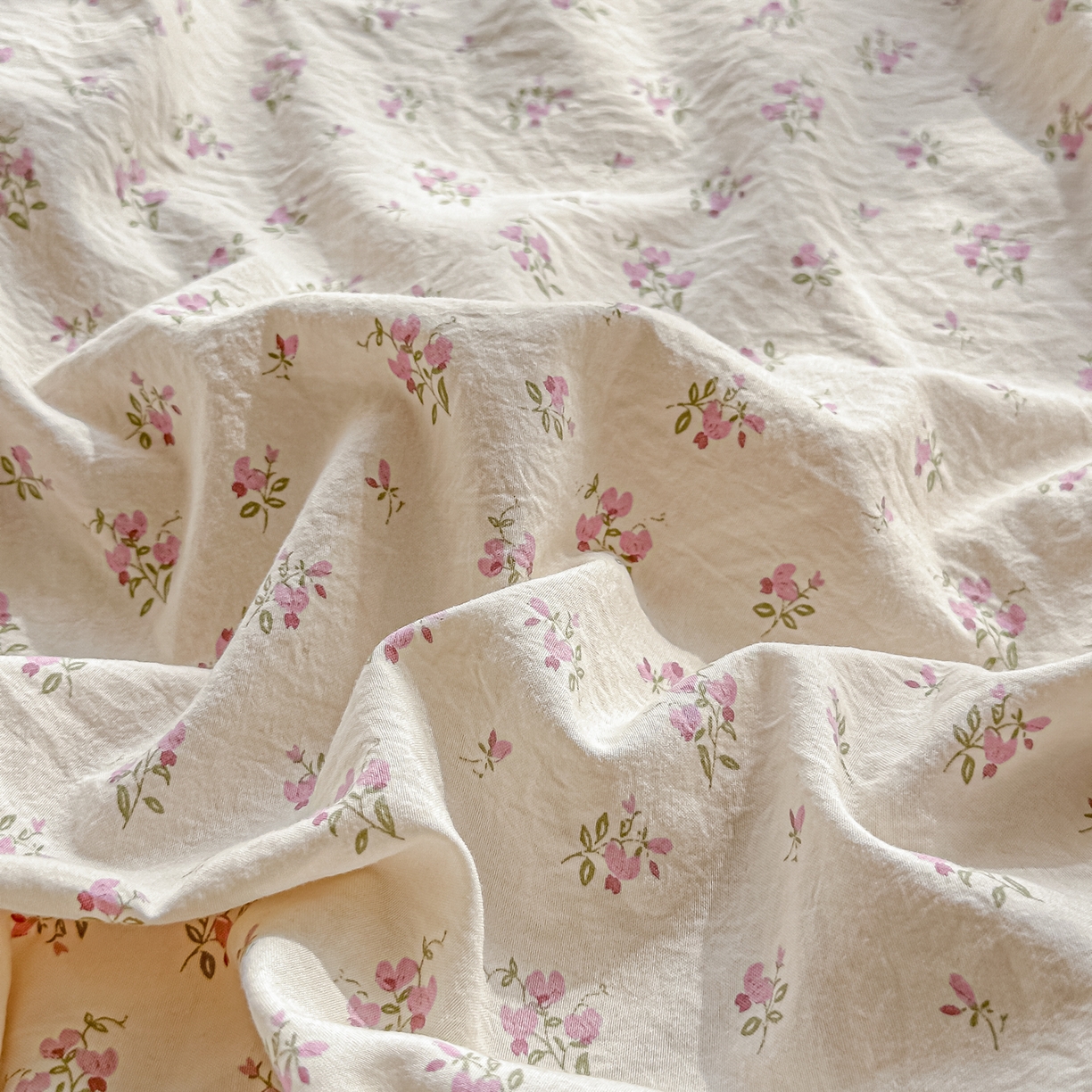 91家纺网 家纺一手货源 找家纺 斯卡诺家纺 2026新款春夏古法水洗仿棉云感纱四件套小布袋五件套 小夜曲-紫