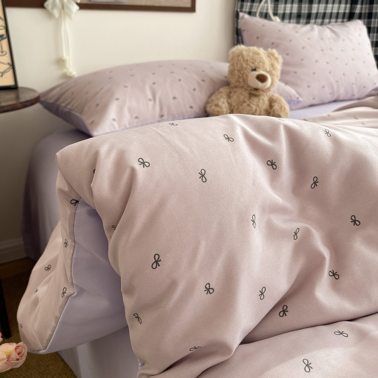 91家纺网 家纺一手货源 找家纺 赫然 2026新款水洗双层纱单品被套 芋泥紫