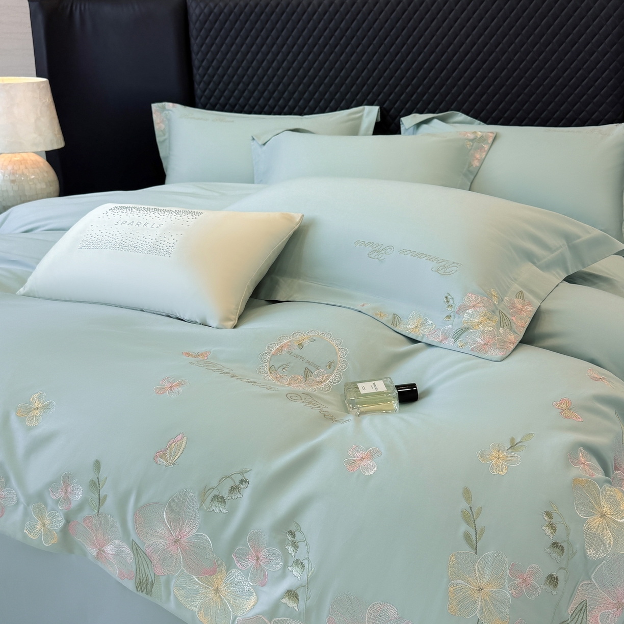 91家纺网 家纺一手货源 找家纺 （总）家居1号家纺 2026新款长绒棉纯棉刺绣四件套-蝴蝶兰系列