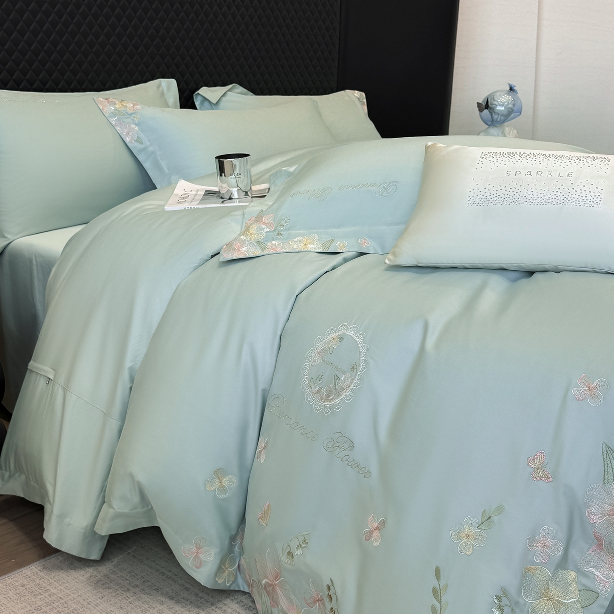 91家纺网 家纺一手货源 找家纺 （总）家居1号家纺 2026新款长绒棉纯棉刺绣四件套-蝴蝶兰系列