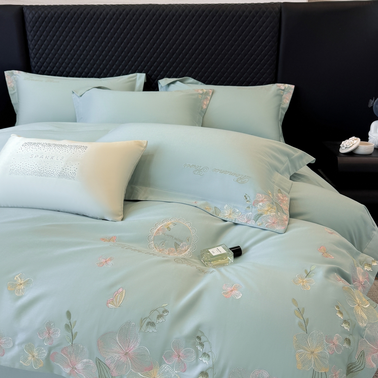 91家纺网 家纺一手货源 找家纺 （总）家居1号家纺 2026新款长绒棉纯棉刺绣四件套-蝴蝶兰系列