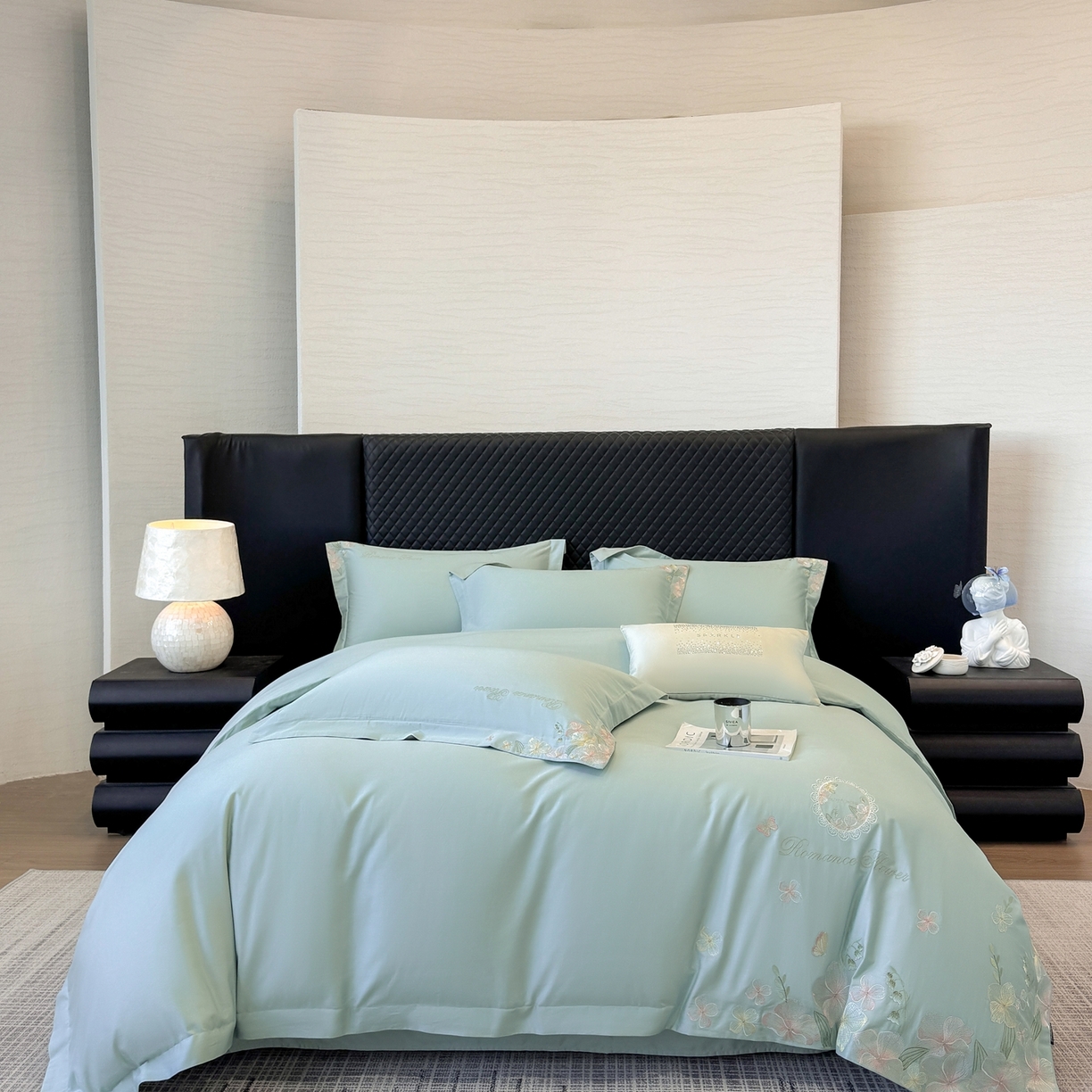 91家纺网 家纺一手货源 找家纺 家居1号家纺 2026新款长绒棉纯棉刺绣四件套-蝴蝶兰系列 蝴蝶兰-繁星兰