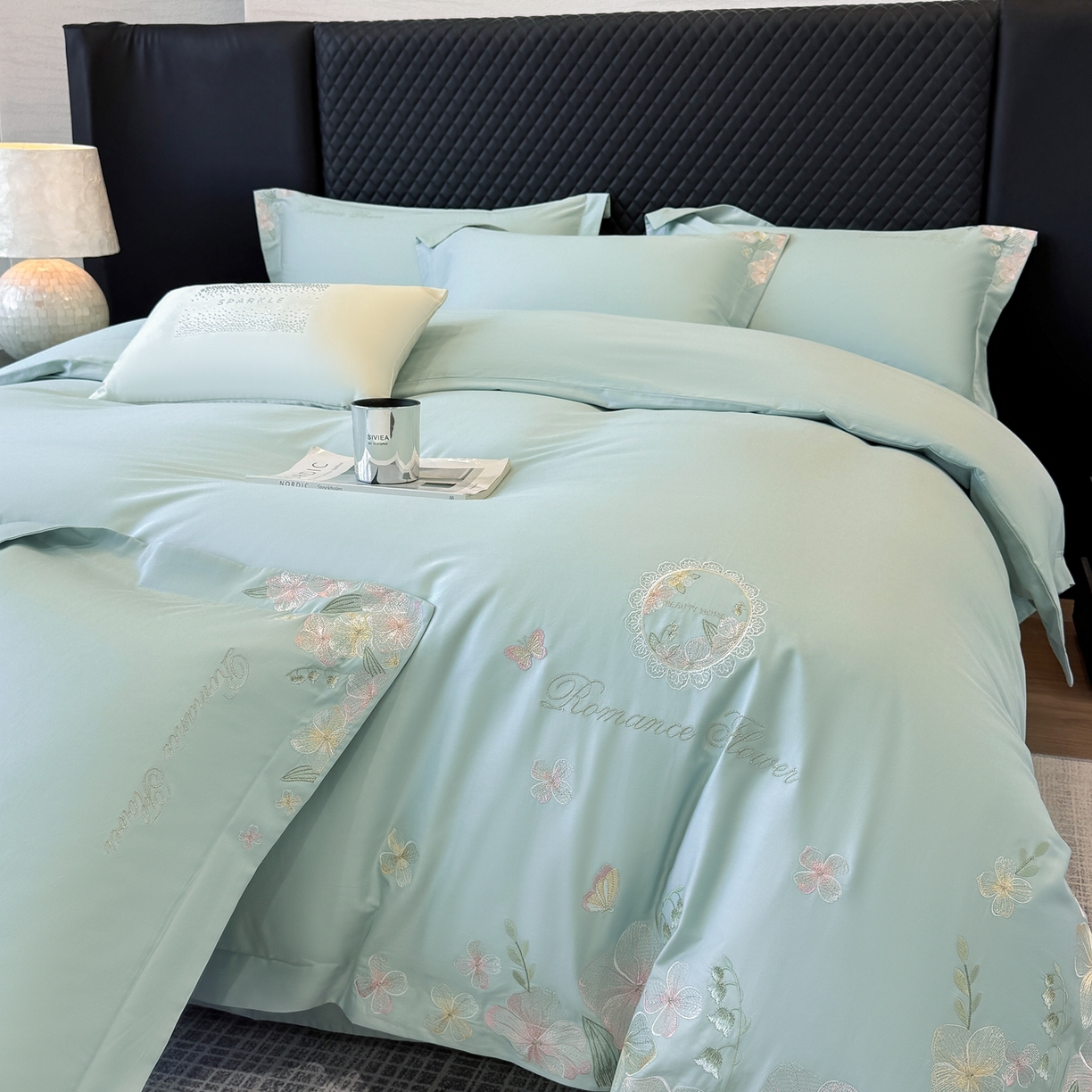 91家纺网 家纺一手货源 找家纺 （总）家居1号家纺 2025新款LF级奥地利兰精天丝四件套倾城之恋系列