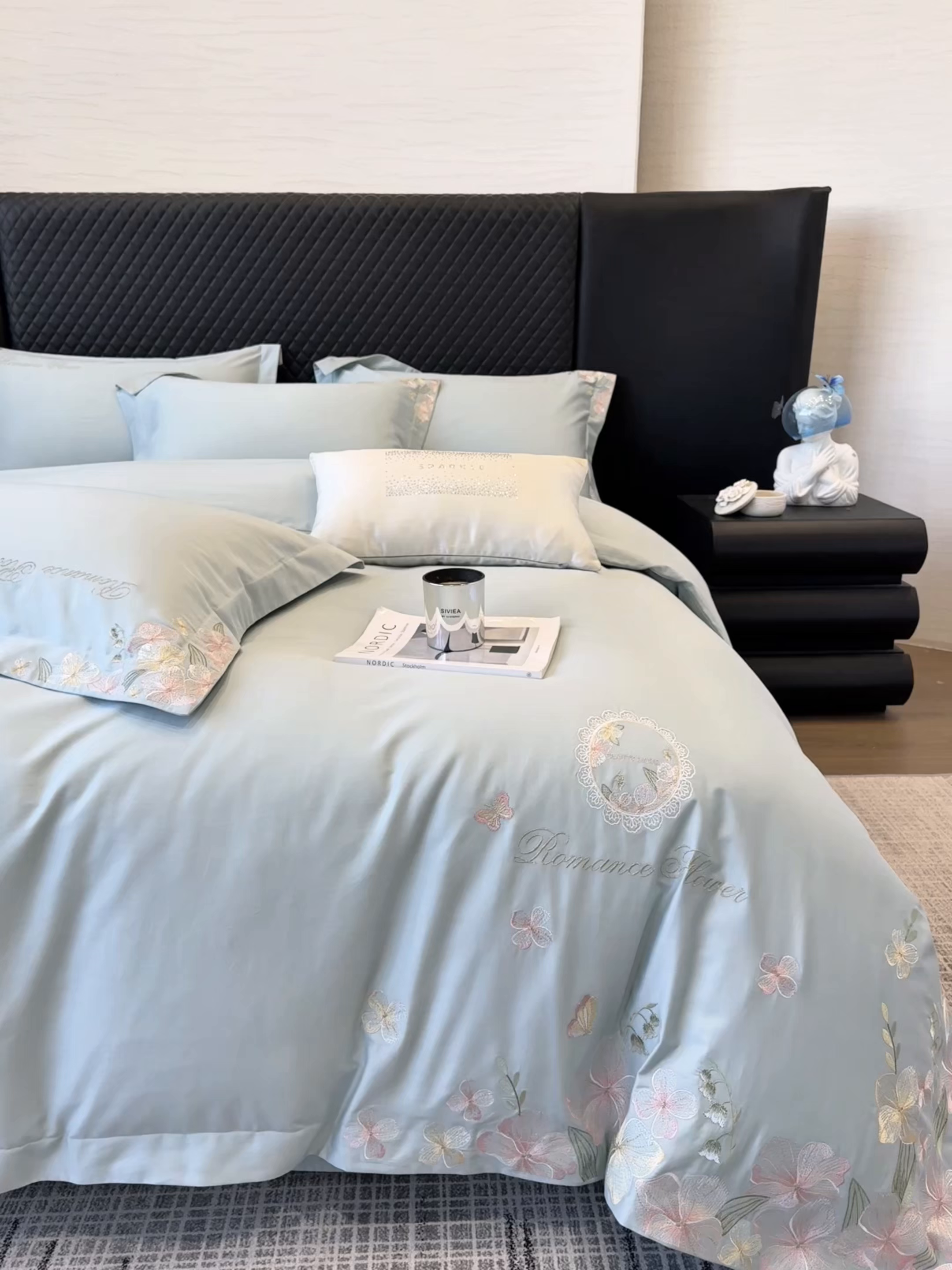 91家纺网 家纺一手货源 找家纺 家居1号家纺 2026新款长绒棉纯棉刺绣四件套-蝴蝶兰系列 蝴蝶兰-繁星兰