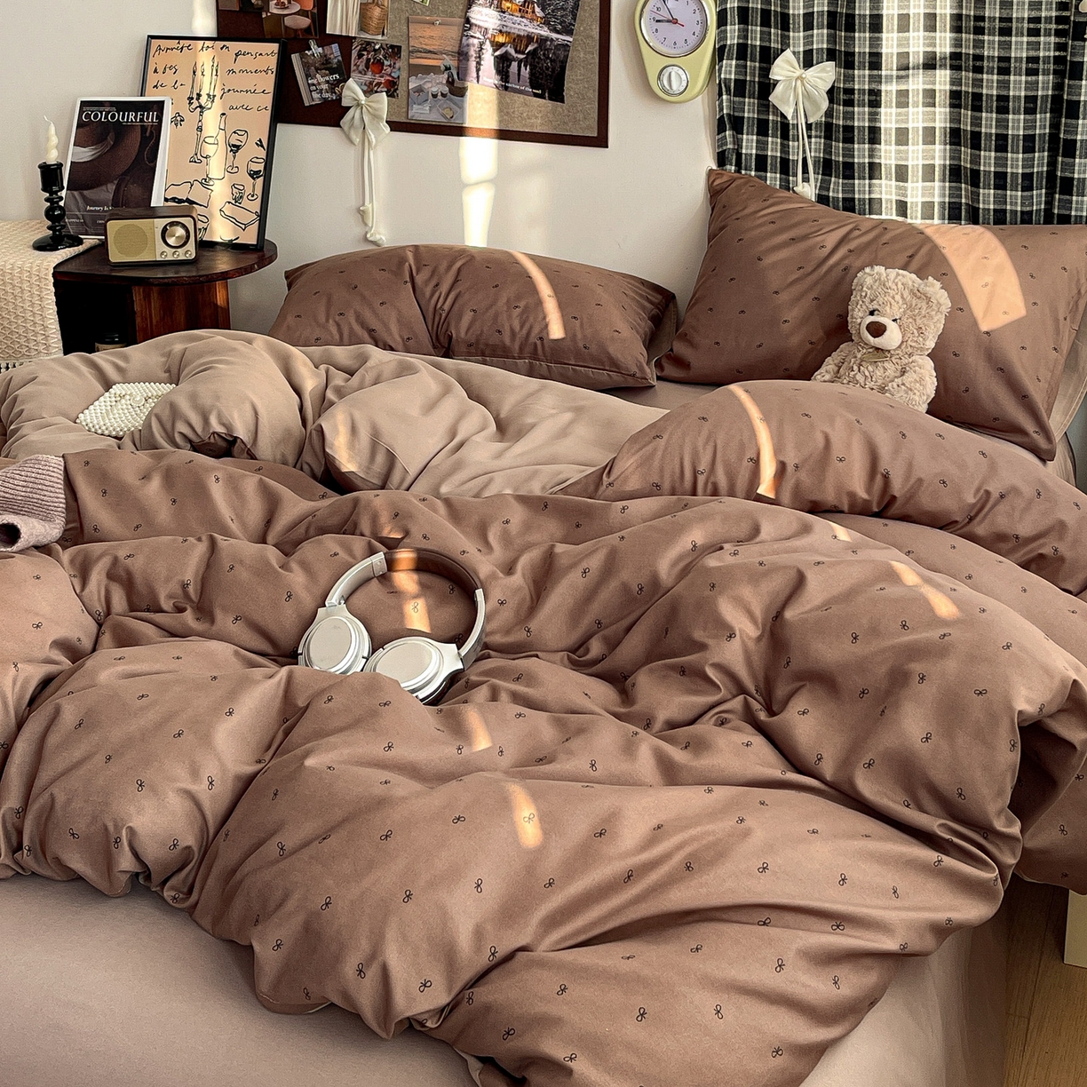 91家纺网 家纺一手货源 找家纺 赫然 2026新款A类针织水洗双层纱单枕套 焦糖咖