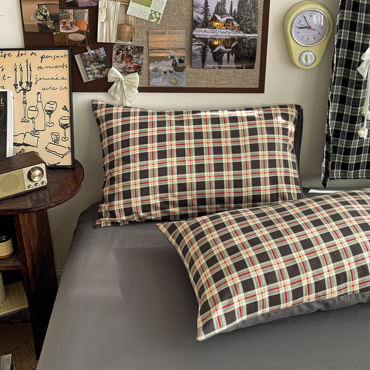 91家纺网 家纺一手货源 找家纺 赫然 2026新款A类针织水洗双层纱单枕套 旋律格