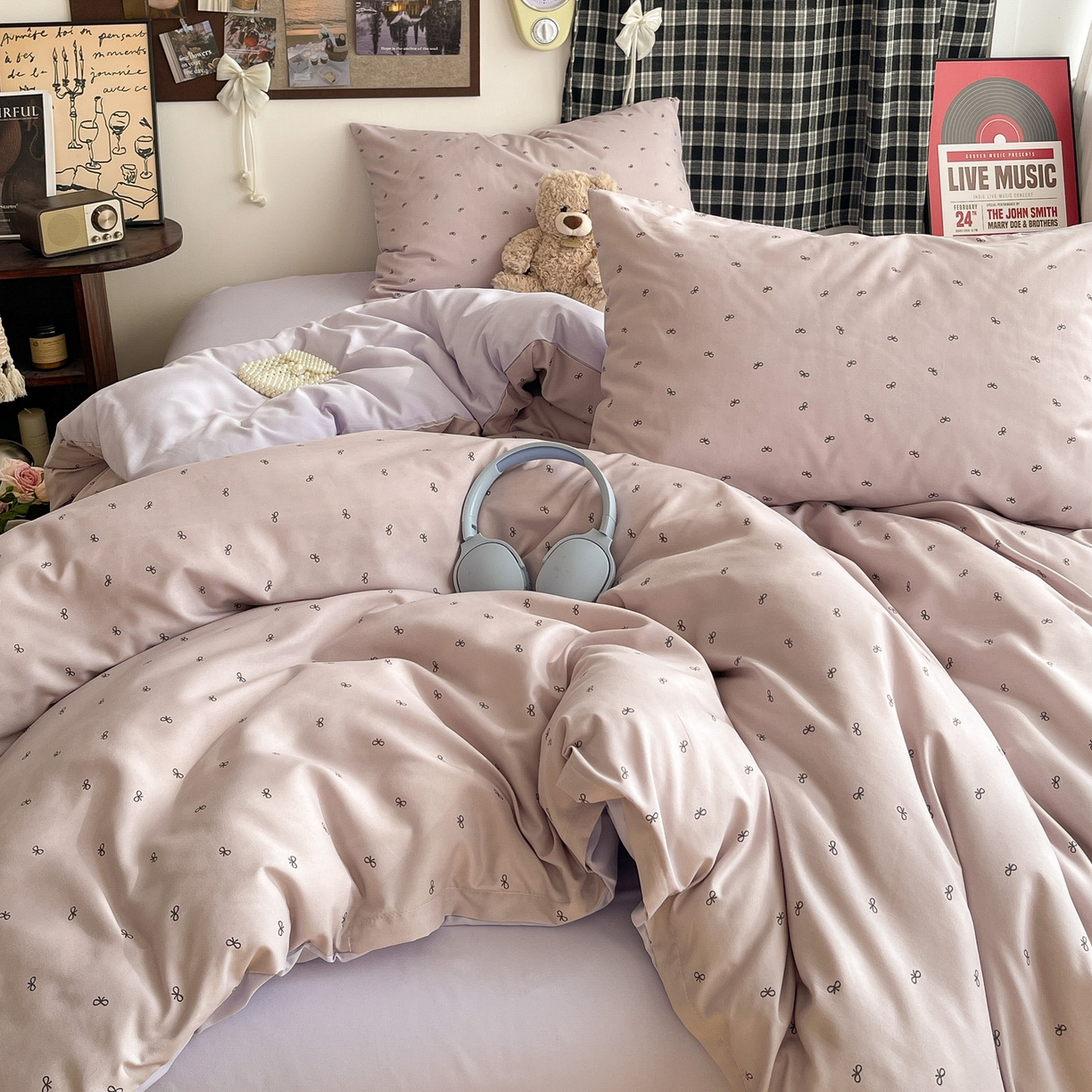 91家纺网 家纺一手货源 找家纺 赫然 2026新款A类针织水洗双层纱单枕套 芋泥紫