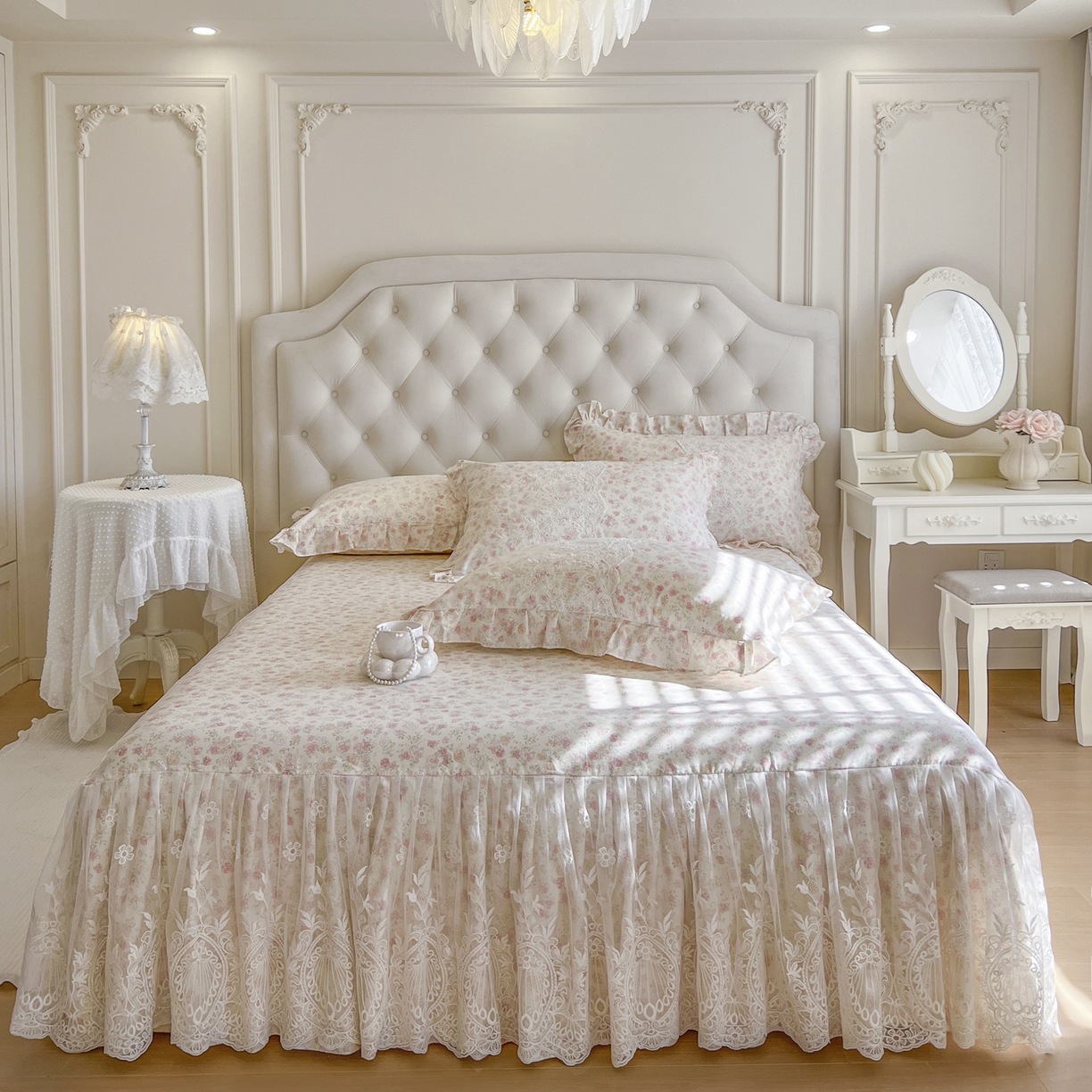 恋尚 2026新款全棉印花床笠式床裙（控价135起） 花镜